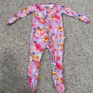 Posh Peanut vibrant chick Floral Kids bamboo Footie